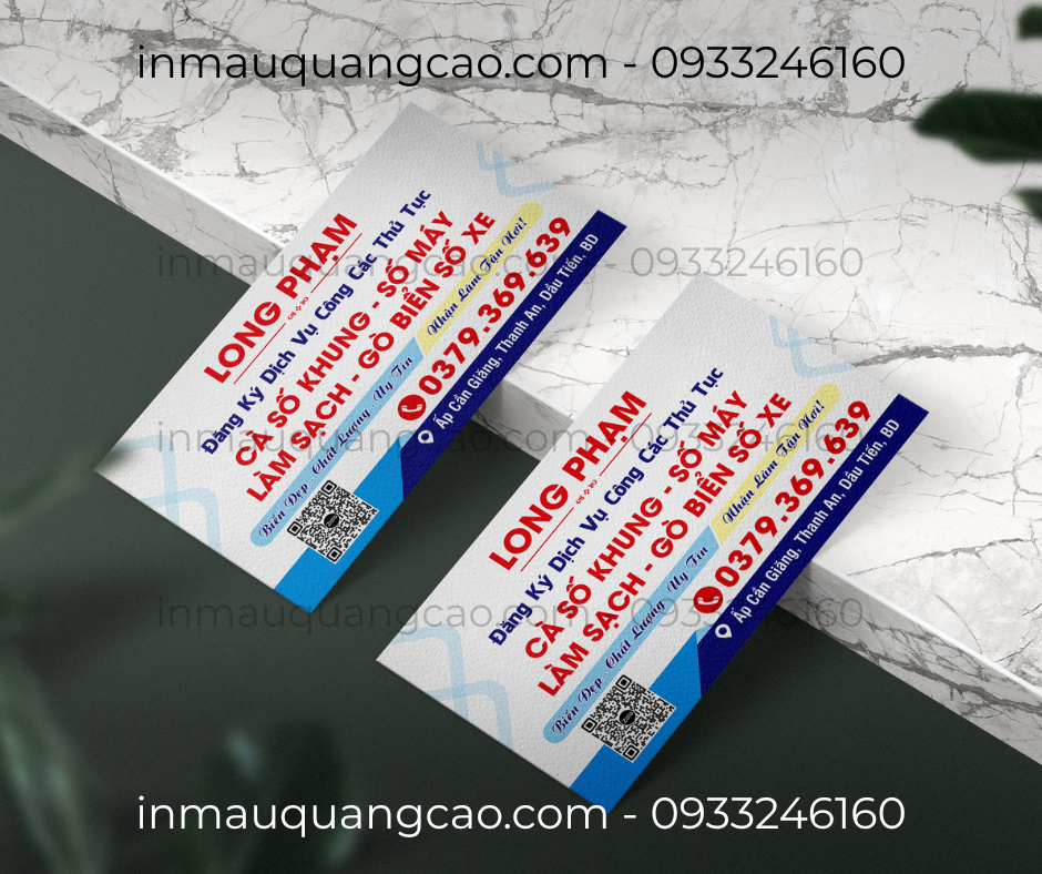 Mẫu danh thiếp dich vụ công - in danh thiếp Bình Dương